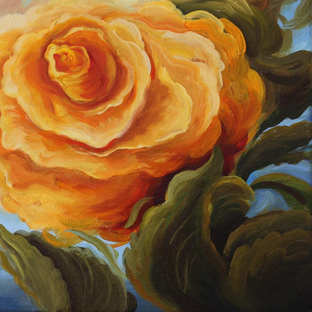 2020s Rose Delight - Original Contemporary Botanical Landscape Oil Painting on Canvas by Phoebe Brunner For Sale - Image 5 of 8