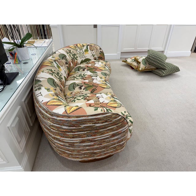 Abstract Scalamandre Llamas Couch For Sale - Image 3 of 7