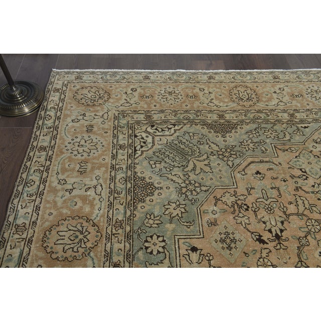 1970s Vintage Persian Handknotted Wool Orange Oversize Area Rug For Sale - Image 9 of 11