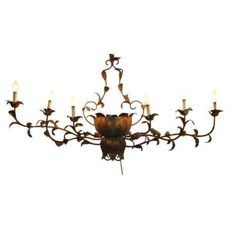 Metal 1940s Vintage Italian Metal Lotus Wall Sconce For Sale - Image 7 of 7