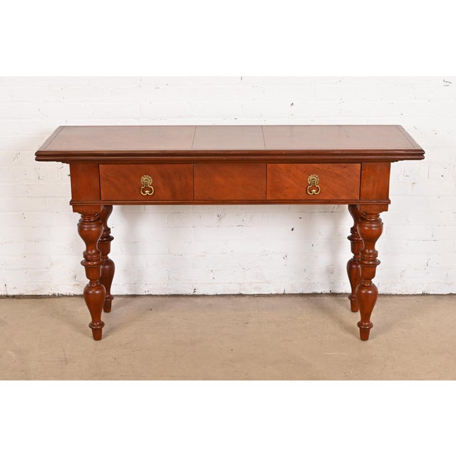 Baker Furniture Company Baker Furniture Colonial West Indies Carved Mahogany Console Table For Sale - Image 4 of 12