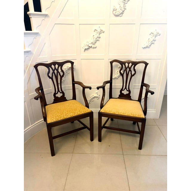 Late 19th Century Antique English Victorian Mahogany Carver Dining Chairs, 1880s, Set of 8 For Sale - Image 5 of 18