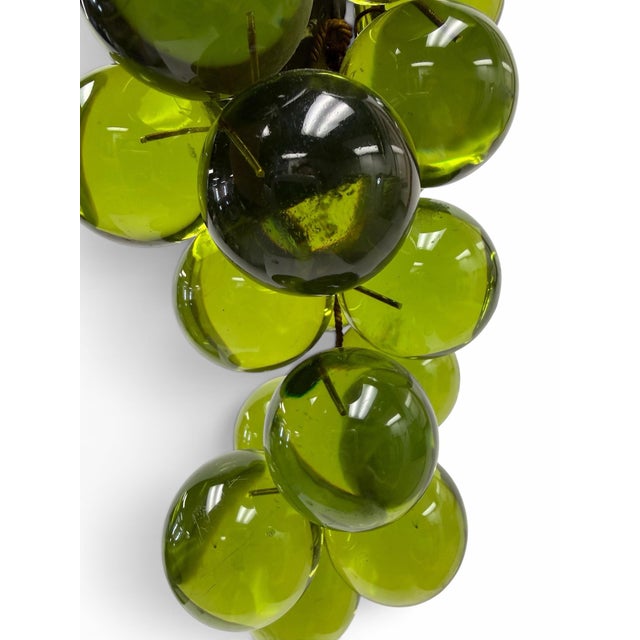 Vintage Mid-Century Modern Olive Green Lucite Grape Cluster Accent Piece For Sale In West Palm - Image 6 of 6