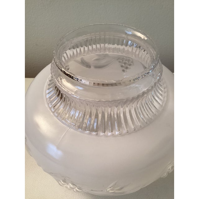 Vintage Frosted and Clear Glass Ceiling Shade For Sale - Image 9 of 9