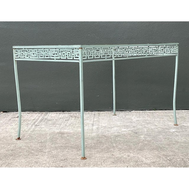Mid 20th Century Vintage Meadowcraft Outdoor Dining Table With Greek Key Pattern For Sale - Image 5 of 12