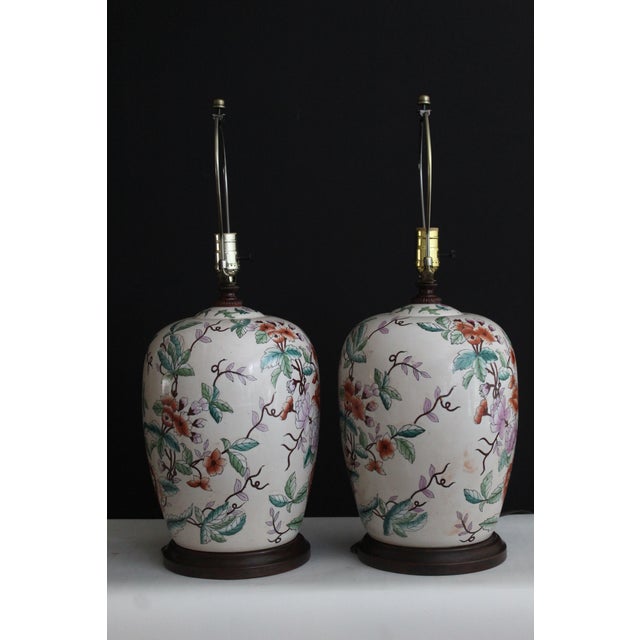 Early 20th Century Chinese Imari Style Lamps - a Pair For Sale In Miami - Image 6 of 12