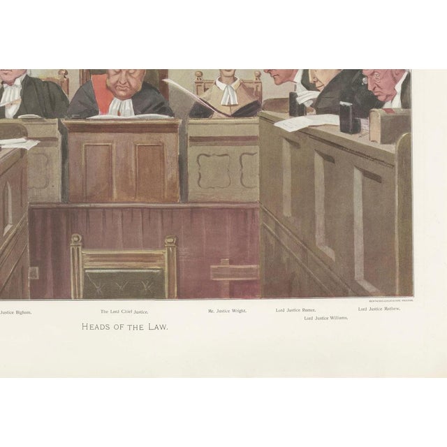 1900 - 1909 Vincent Brooks, Vanity Fair Heads of the Law Judicial Caricature, British Courtroom Scene, 1902, Print For Sale - Image 5 of 9