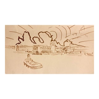 Ivy Attwell View of a Harbor For Sale