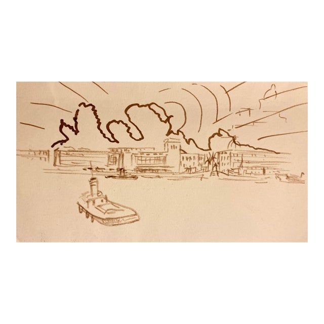 Ivy Attwell View of a Harbor For Sale