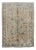 Floral Vintage Turkish Oushak Rug in Cream, Green, Light Peach and Brown 5'1 X 7'8 For Sale