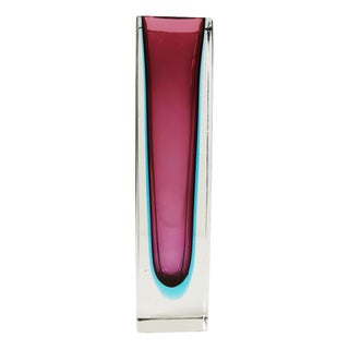 Vintage Italian Murano Sommerso Vase, 1960s For Sale