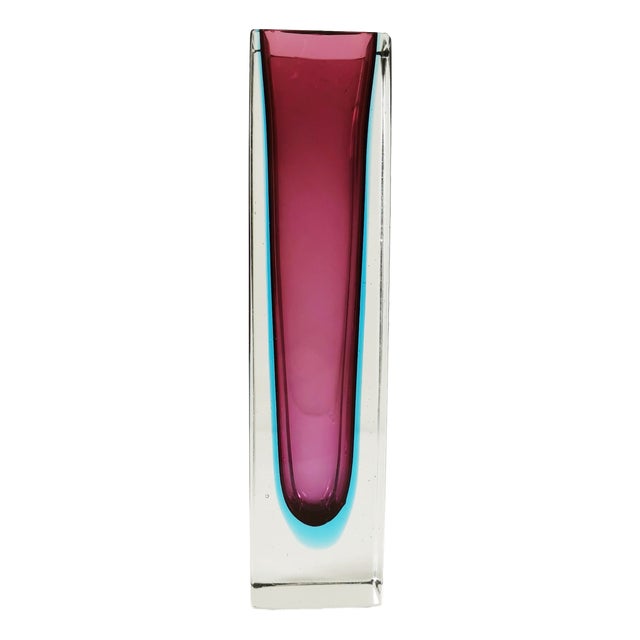 Vintage Italian Murano Sommerso Vase, 1960s For Sale