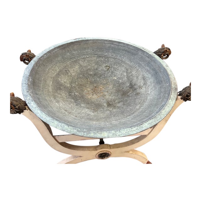 Mid 20th Century Large Verdigris Copper Charger For Sale