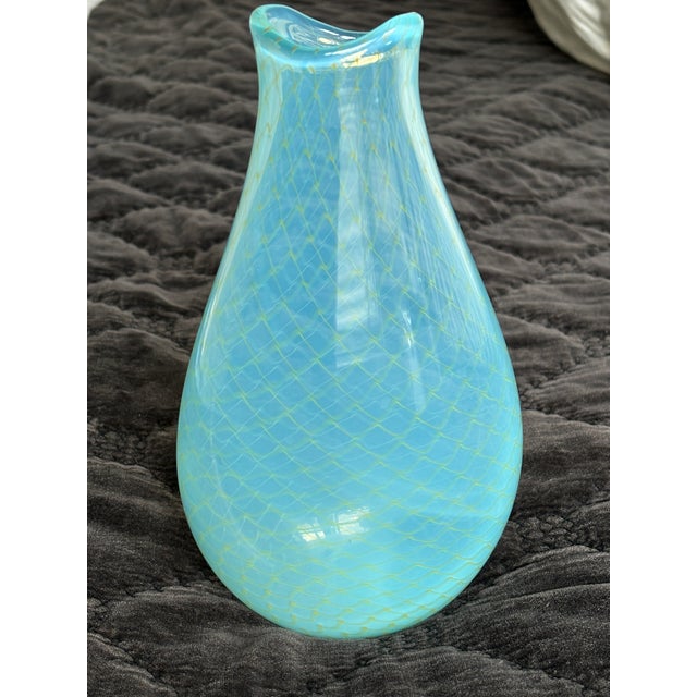 2010s John Geci Signed Artisan Handblown "Fishnet" Glass Vase For Sale - Image 5 of 8