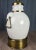 Hollywood Regency Vintage Hart & Associates Brass & White Pottery Table Lamp W Sea Shell Handles For Sale - Image 3 of 13