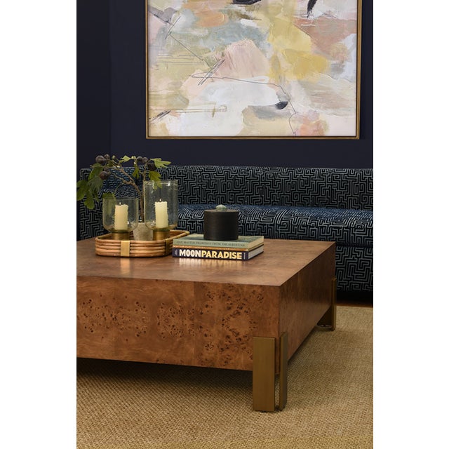 New special order item. Not vintage. Add modern yet transitional charm to your living space with the Enid Dark Burlwood...