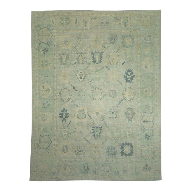 Turkish Oushak Rug 10'4" x 13'5" #18583 For Sale