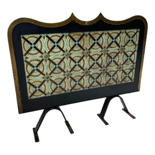 Cast Iron and Ceramics Firewall, 1950s For Sale