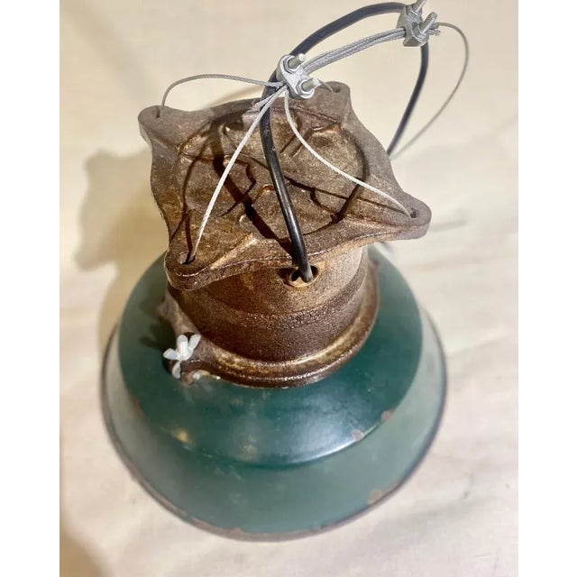 Industrial Lamp in Metal Enemalted and Hierro, 1940s For Sale - Image 4 of 11