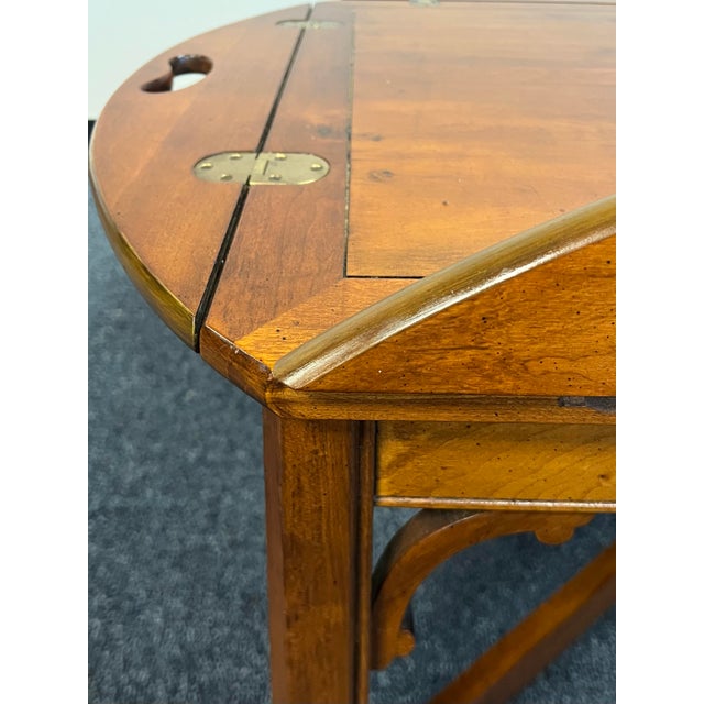 Chippendale Style Cherry & Yew Wood Butlers Tray Coffee Table For Sale - Image 9 of 10