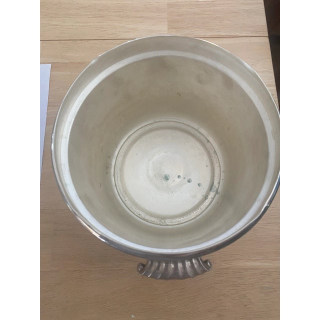 Silver Vintage Lidded + Lined Silver Ice Bucket With Scalloped Handles For Sale - Image 8 of 8
