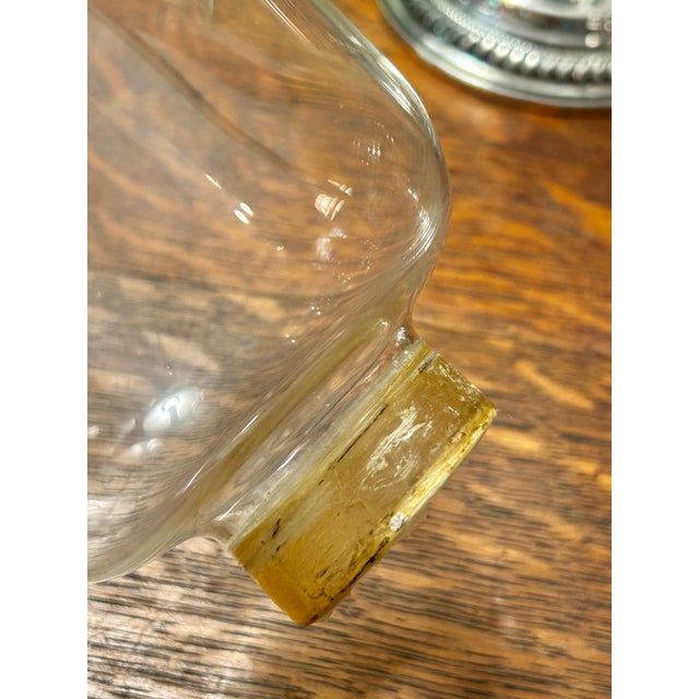 1960’s-1970’s Vintage Garden Silversmiths Sterling Silver Etched Glass Hurricane Candleholders - A Pair For Sale - Image 9 of 11