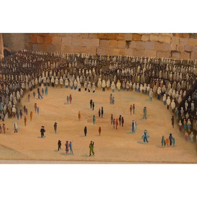 Mid 20th Century Mid 20th Century Painting of the Western Wall in Jerusalem For Sale - Image 5 of 7