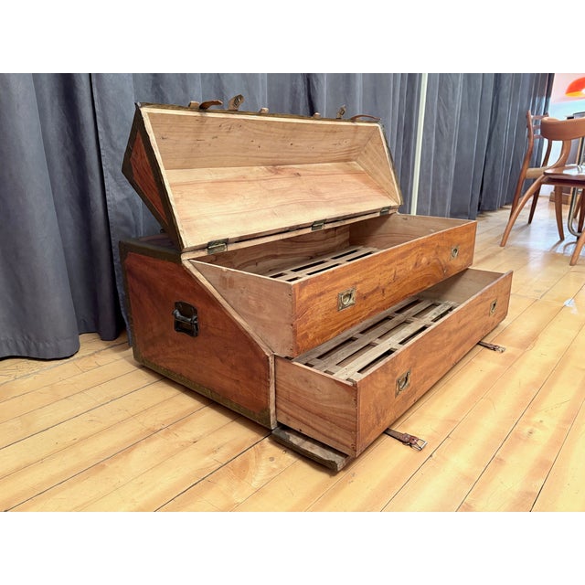 French Officers Cabin Trunk, 1850s For Sale - Image 12 of 18