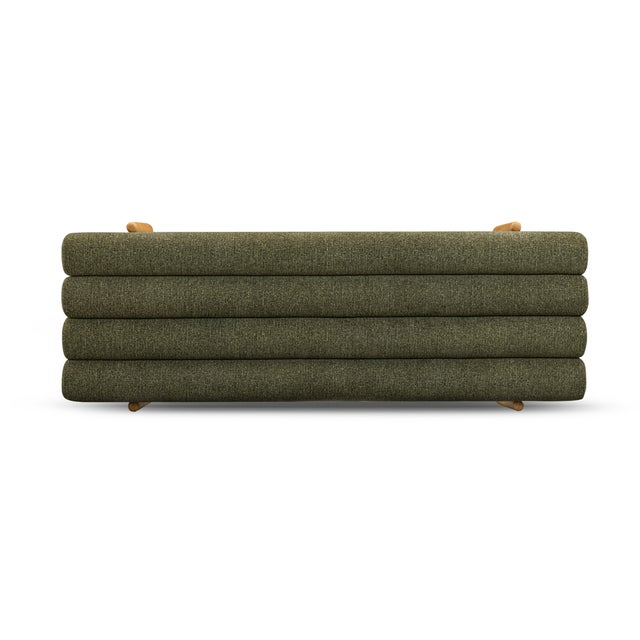 2020s Julianna Green Textured Fabric Bench For Sale - Image 5 of 6