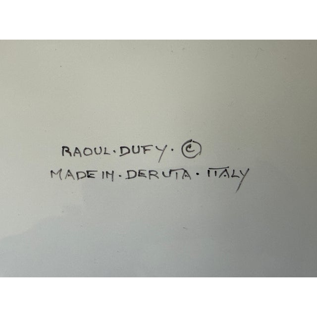 Deruta Raoul Dufy Painted Tray For Sale - Image 9 of 9