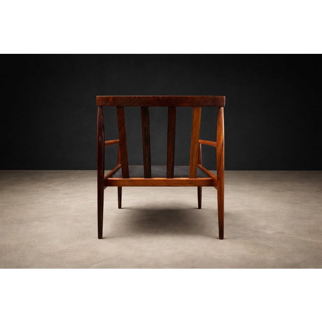 Mid-Century Modern Grete Jalk Armchair in Rosewood & Light Gray Bouclé, Rino Levi, Brazil, 1960s - Lot 704A For Sale - Image 3 of 17