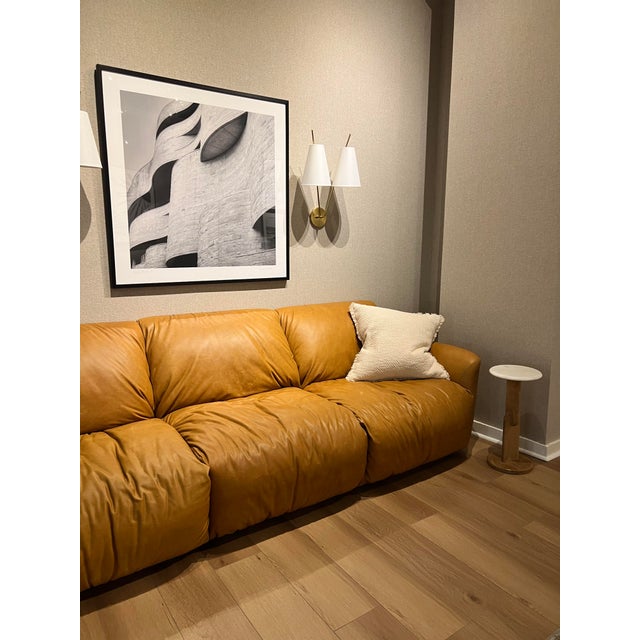 Drapey Vintage Inspired Leather Sofa For Sale In Los Angeles - Image 6 of 6