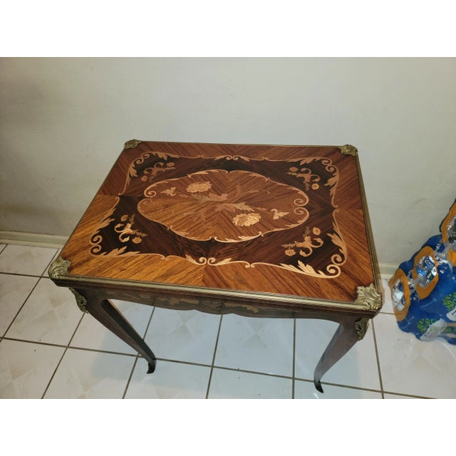 Late 19th Century Antique French Louis XV Style Inlaid Flip Top