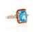 3.41 Carat Blue Topaz Sapphire Diamond Yellow Gold Engagement Ring For Sale - Image 4 of 6