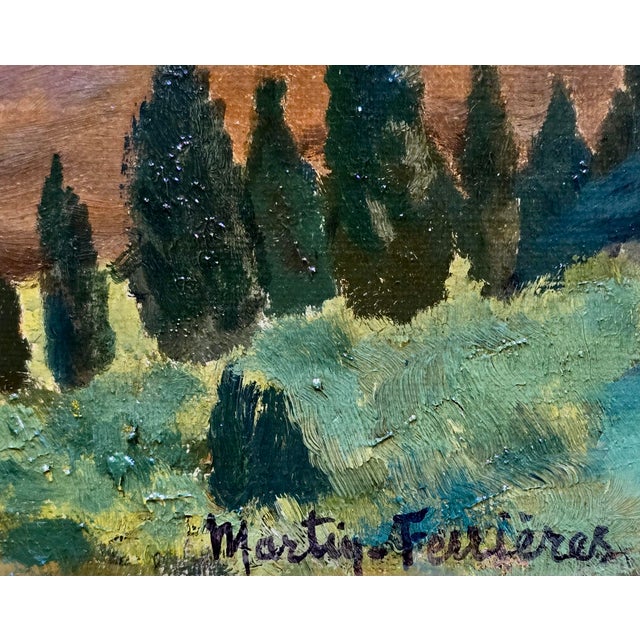 Jacques Martin-Ferrières—Landscape in Catalonia, Spain—1920s Post-Impressionist Oil Painting For Sale - Image 9 of 12