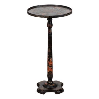 English Chinoiserie Pedestal Side Table, 1870 For Sale