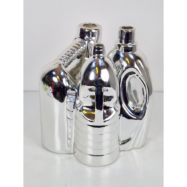 Silver Ceramic Vases and Cleaning Bottles from Pols Potten, 1990s, Set of 3 For Sale - Image 13 of 13