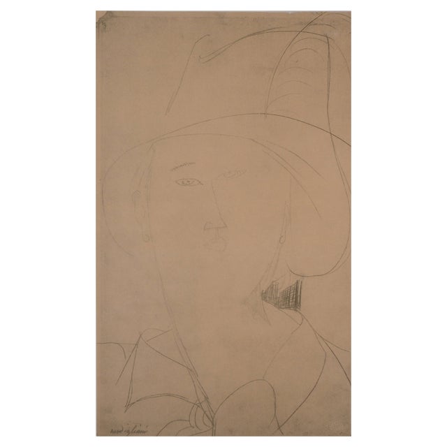 After Amedeo Modigliani, Woman with Hat, 1959, Lithograph For Sale