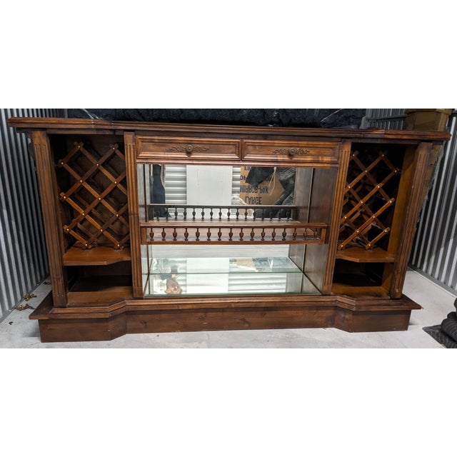 Bar, 19th Century French Renaissance Vintage Carved Buffet With a Marble Top For Sale - Image 4 of 14