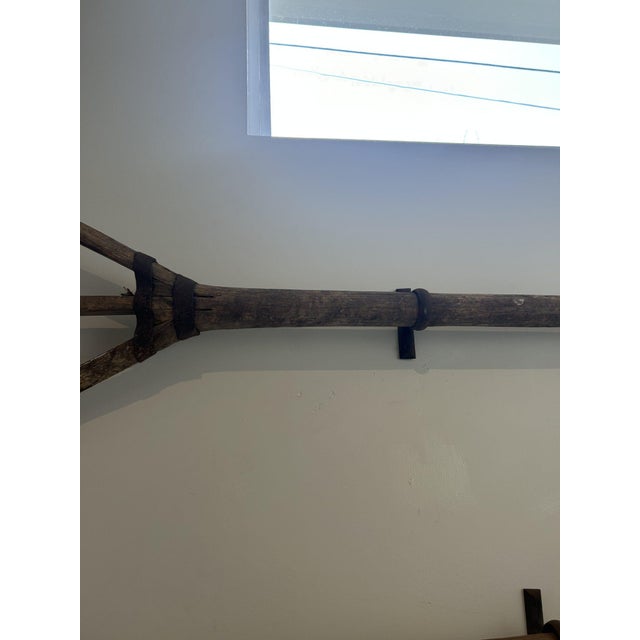 Super sized wall mounted vintage pitchfork adds rustic charm. Sourced from the French countryside, this farm implement has...