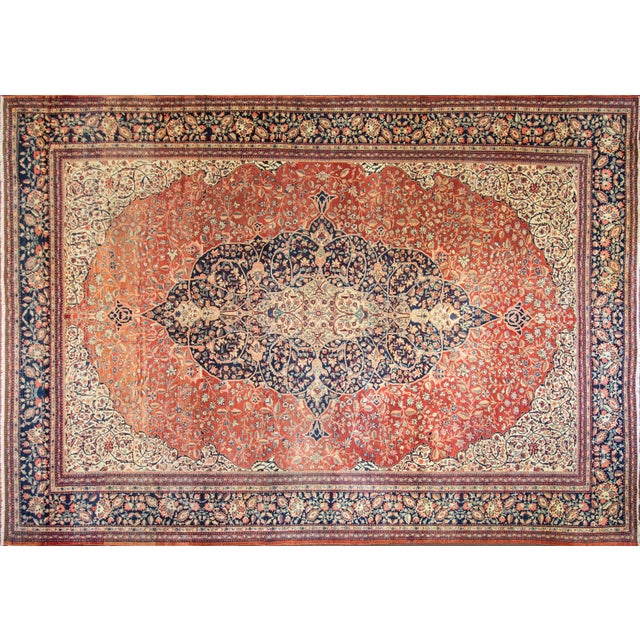 Traditional Antique Persian Sarouk Feraghan Carpet, 9'10" × 13'8" For Sale - Image 3 of 15