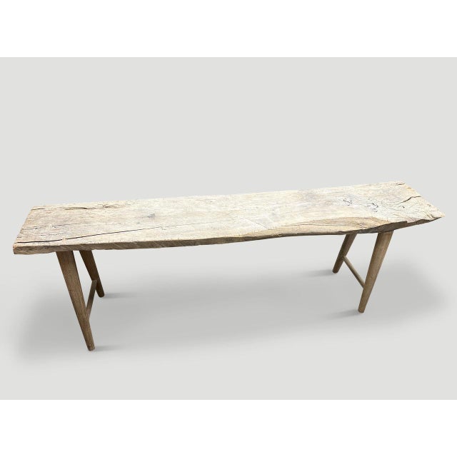 Andrianna Shamaris Long St. Barts Teak Wood Console Table For Sale - Image 4 of 18