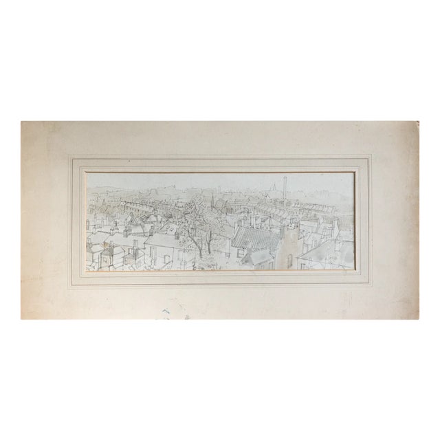 J. Ward, View from Point Hill, Original Pencil Drawing, 1920s-1940s For Sale