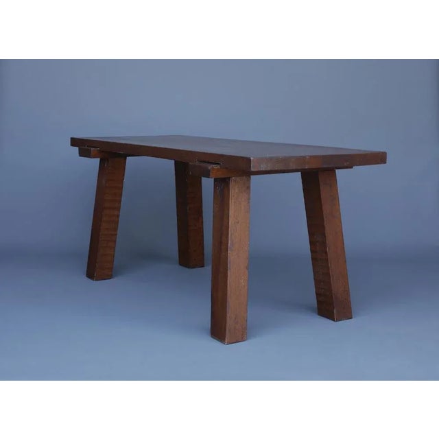 A solid oak rustic table. The table has been completely built without nails or glue but using traditional pegged methods....