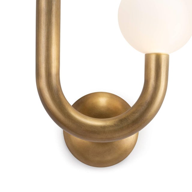 Regina Andrew Happy Steel Sconce Right Side, Natural Brass For Sale - Image 4 of 7