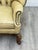 Khaki Wingback Leather Chair With Ottoman For Sale - Image 8 of 12