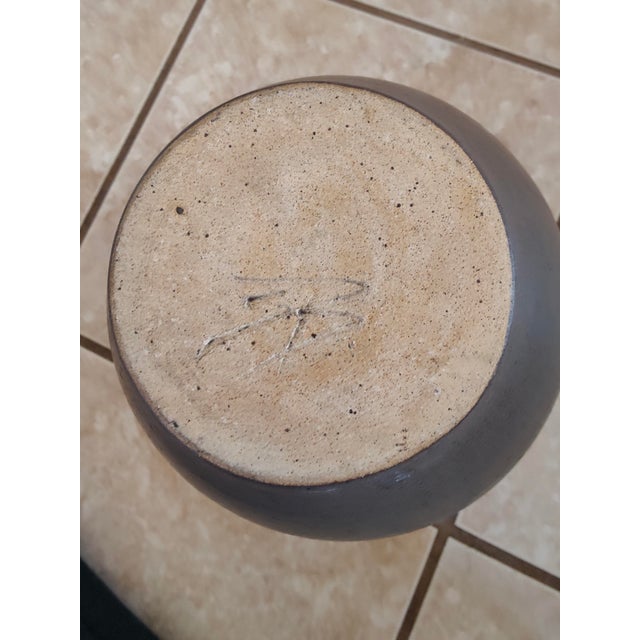 Vintage Mid Century Studio Art Pottery Vase Signed Sb For Sale In Phoenix - Image 6 of 13