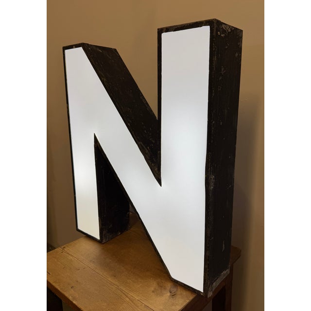 Large Vintage Illuminated Advertising Letter N, 1960s For Sale - Image 15 of 18