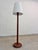Danish Teak Floor Lamp with Decorated Fabric Shade For Sale - Image 11 of 11
