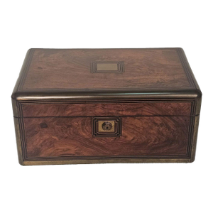 Burl Walnut Victorian English Lap Desk, Circa 1870